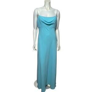 Michaelangelo Turquoise Blue Formal Evening Gown Maxi Dress Size 10 Prom Wedding